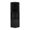 Kava Being Corner Bar Cabinet, Glass Rack, Double Door Cabinet, Eight Built-in Wine Rack-Black