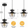 Vintage Farmhouse Pendant Light Rustic Metal Caged Pendant Lights Black Cage Hanging Lamp for Kitchen Island Entryway Bedrooms Living Room Barn