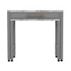 Light Gray Counter Height Table w NESTED TABLE Dining Room Furniture Faux Marble Top Table