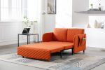 COOLMORE Convertible Sleeper Sofa Bed, Modern Velvet Loveseat Couch with Pull Out Bed, Small Love Seat Futon Sofa Bed with Headboard