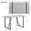 Modern Dining Table, 55 inch Kitchen Table for 4 People, Rectangular Dinner Table for Dining Room, Home Office, Living Room Furniture, Easy Assembly