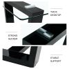 Seating 6-8 people, this modern, minimalist rectangular dining table features a tempered glass top and a sleek black MDF stand. Suitable for kitchen