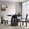 47.24 inch MDF Dining Table Kitchen Table Small Space Dining Table for Living Room, Kitchen, Home, Apartment Black