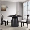 47.24 inch MDF Dining Table Kitchen Table Small Space Dining Table for Living Room, Kitchen, Home, Apartment Black