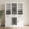 brown walnut color modular 24 wine bar cabinet Buffet Cabinet