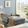 Modern Velvet Convertible Loveseat Sleeper Sofa Couch with Adjustable Backrest
