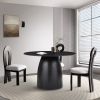 47.24 inch MDF Dining Table Kitchen Table Small Space Dining Table for Living Room, Kitchen, Home, Apartment Black