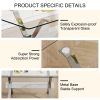 Dining table. Modern tempered glass dining table. Large modern office desk with silver plated metal legs and MDF crossbars