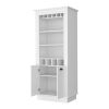 White 4-Built In Wine Rack Bar Cabinet
