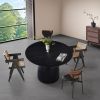 47.24 inch MDF Dining Table Kitchen Table Small Space Dining Table for Living Room, Kitchen, Home, Apartment Black