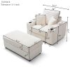 Oversized Accent Chair with Ottoman, Single Sofa Chair with Large Seat and Extra Wide Armrests