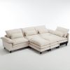 [VIDEO provided][New]154.8" Oversized Modular Sofa , Ice Velvet Large U-Shaped Couch Comfy Upholstered 4-Seat Sofa with 2 Ottoman, 4 Lumbar Pillow